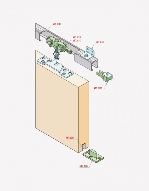 SISTEMA SCORREVOLE SISCO SISTEM PER PORTA INTERNA